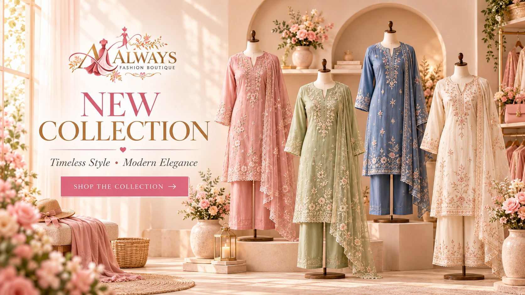 Always Fashion Boutique new collection – embroidered outfits on display